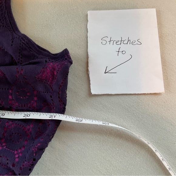 Lace Dress Pink Purple Knit Overlay Size M - Picture 7 of 9